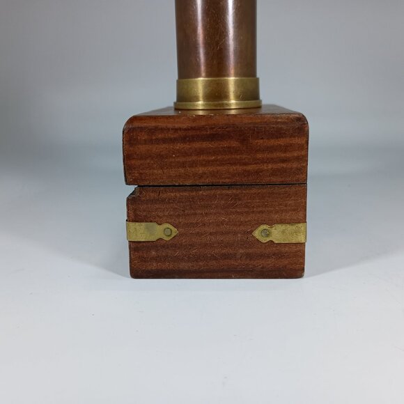 Antique Brass & Glass Mini Telescope w/Wooden Box, Hand Made - Picture 7 of 10